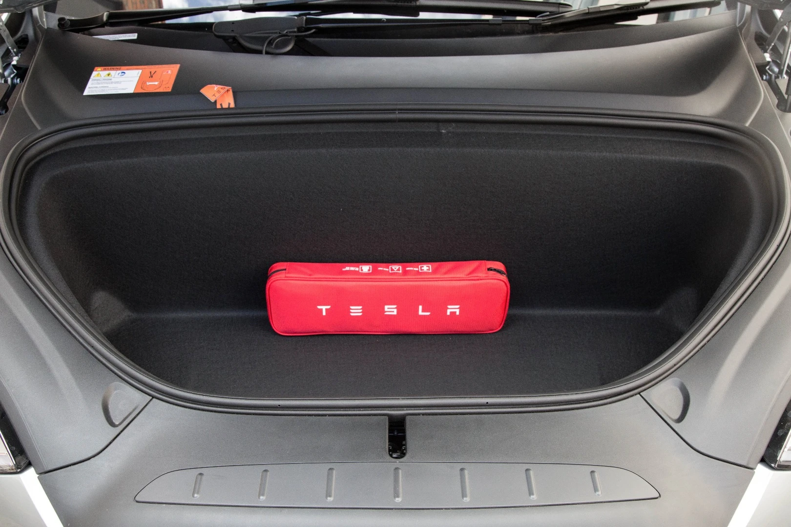 With no engine, there's a small boot at the front of the Tesla Model X
