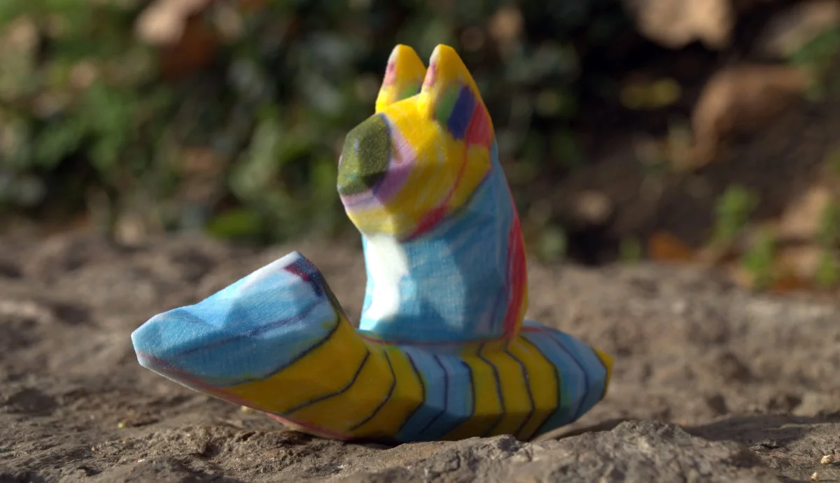 Crayon Creatures will turn your child's drawings into 3D-printed sandstone statuettes, such as this hamster on a speedboat
