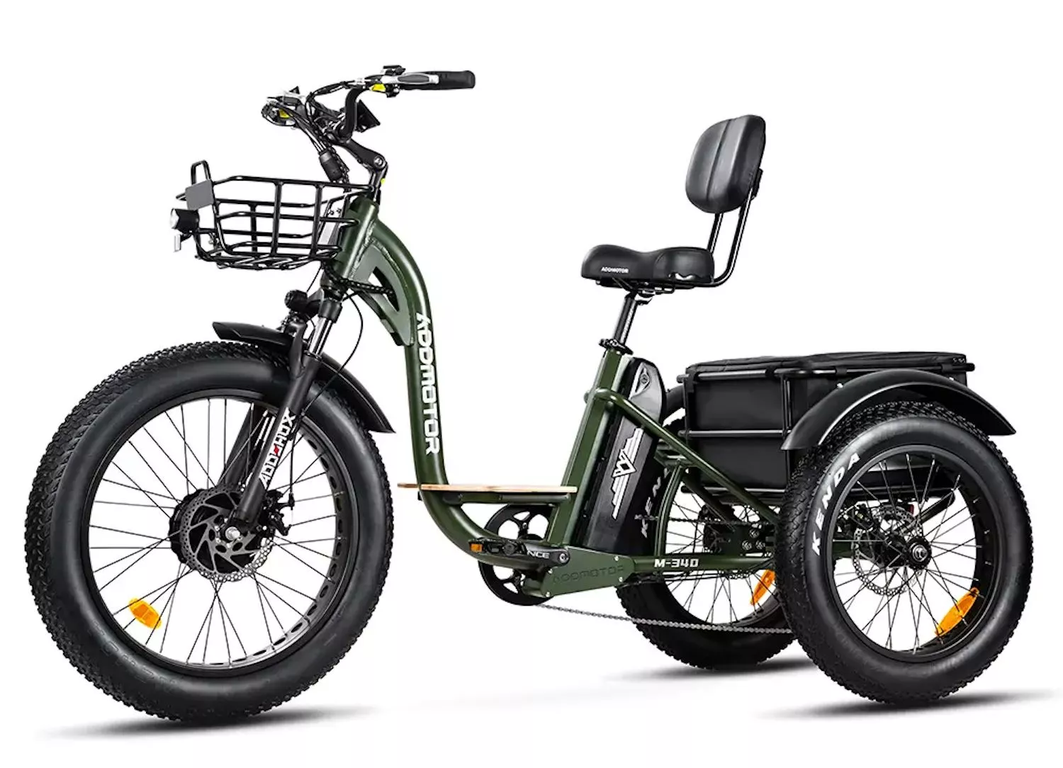 The 2023 M-340 features a 750-W Bafang hub motor and a 48-V/20-Ah Samsung battery for more than 85 miles of per-charge riding