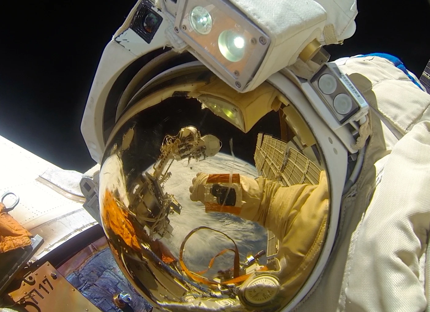 Cosmonauts Oleg Kotov and Sergey Ryanzanskiy succeeded in installing the cameras on the exterior of the Zvezda service module on Jan. 27, 2014