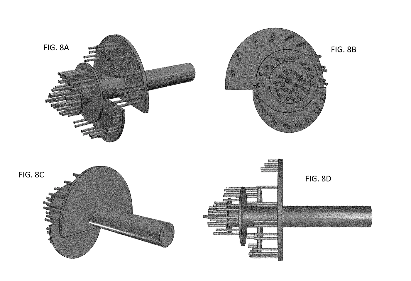 The contactless cutting discs have plasma torches mounted in a Fibonacci spiral pattern, such that they cover the entire area of the hole when the discs are rotated