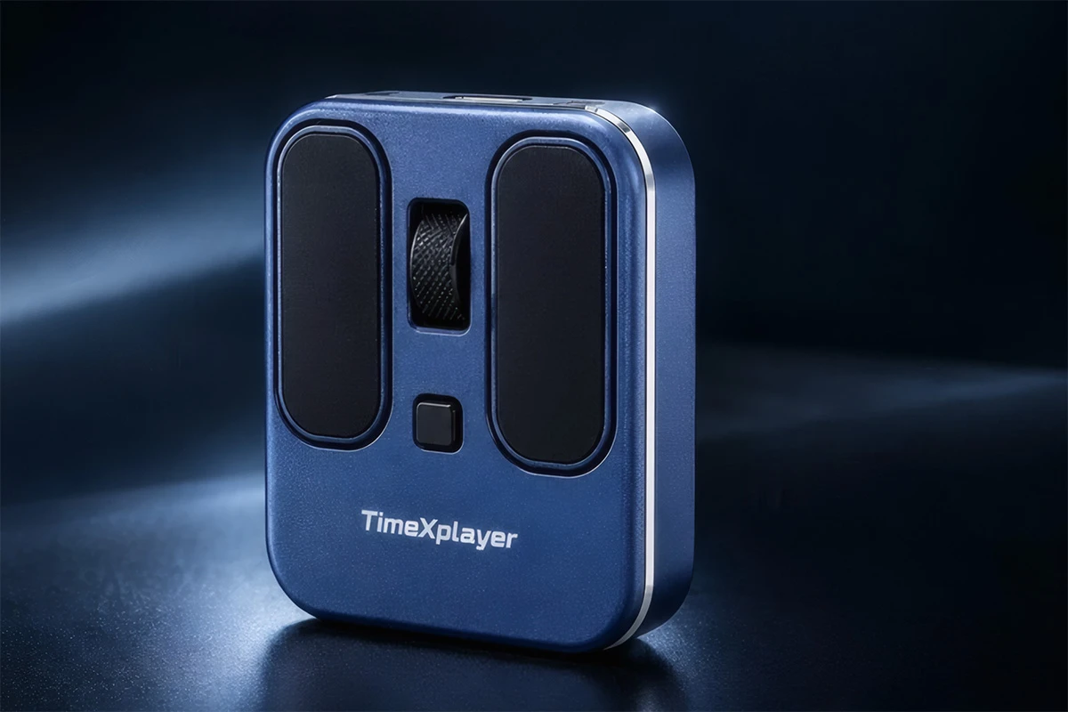 The TimeXplayer V2 features a compact, flat design that makes it ridiculously easy to pack