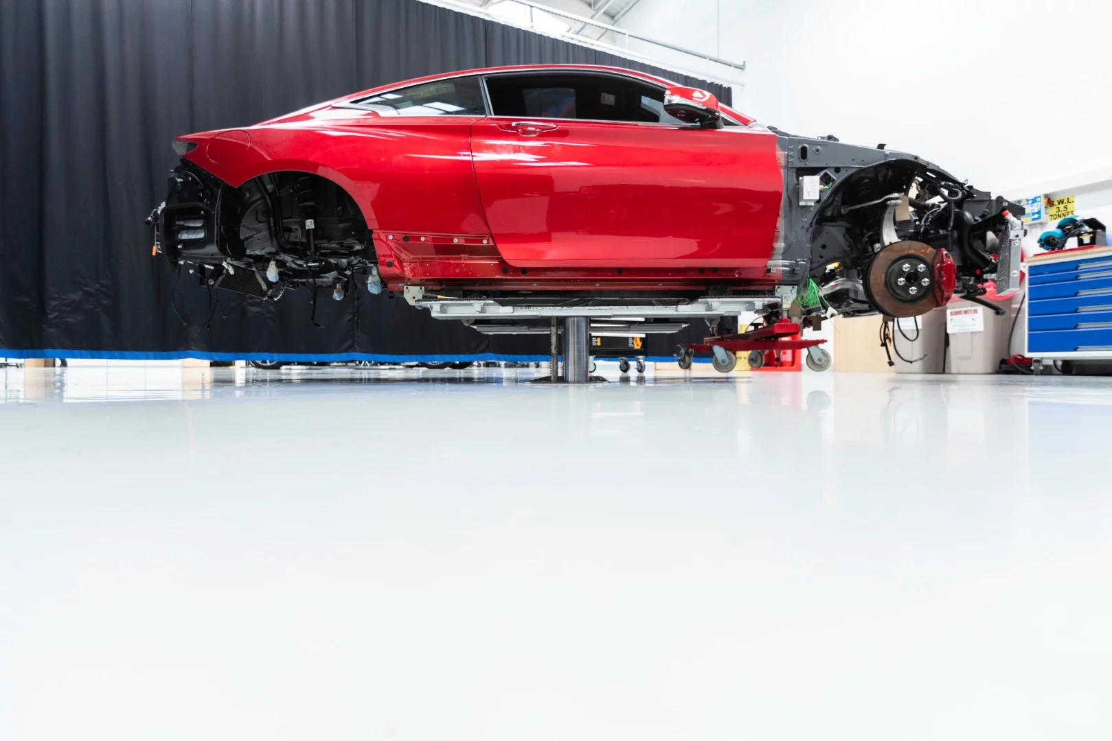 Infiniti and Renault Sport begin to transform the Q60 Red Sport 400 into the Project S Black Series