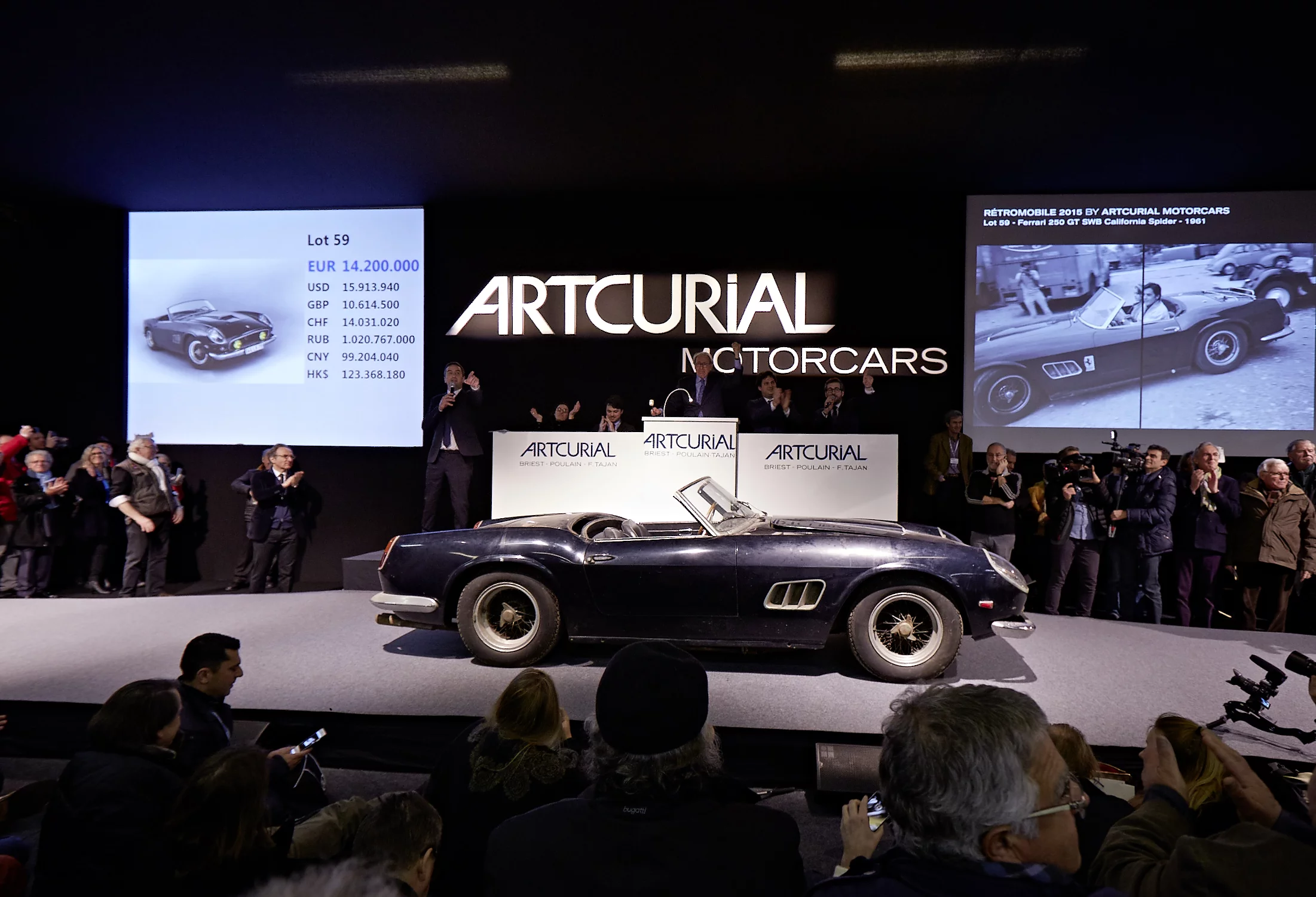 Other highlights of the Baillon collection sale included a 1956 A6G Maserati Grand Sport fetching US$2.18 (EUR€1.72 million plus commission), a Saoutchik-bodied 1949 Talbot Lago T26 Grand Sport (US$1.838 million - EUR€1.45 million plus costs) and another Talbot Lago T26 Saoutchik (US$792,344 - EUR€625,000 plus costs) formerly thought to be owned by King Farouk