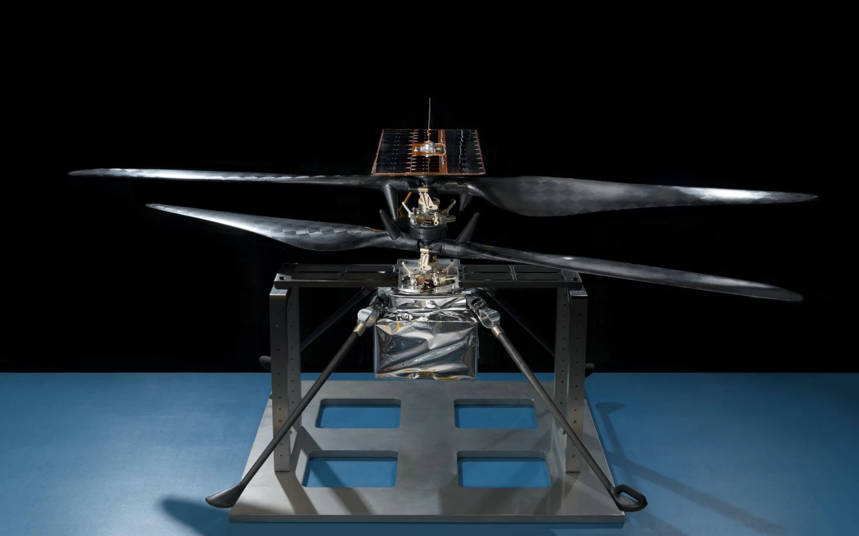 The Mars helecopter flight model pictured in February, 2019