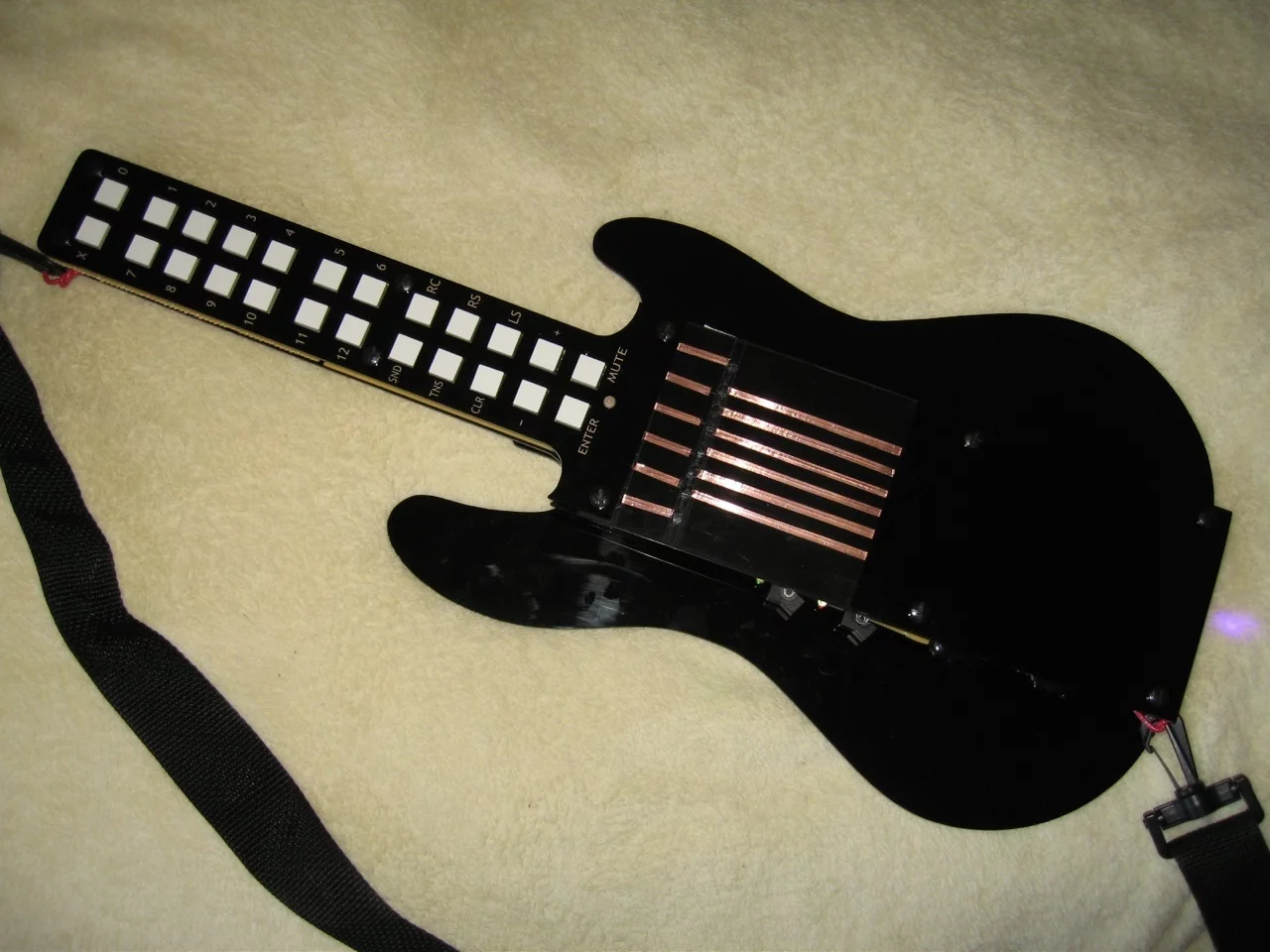 A later version looking closer to the current pre-production prototype - black acrylic with working electronics on protoboards