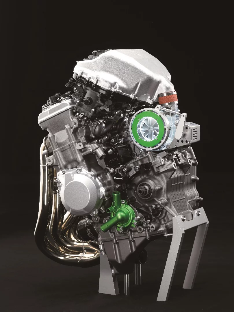 Kawasaki's Balanced Supercharged Engine attempts to use a supercharger to achieve low fuel consumption