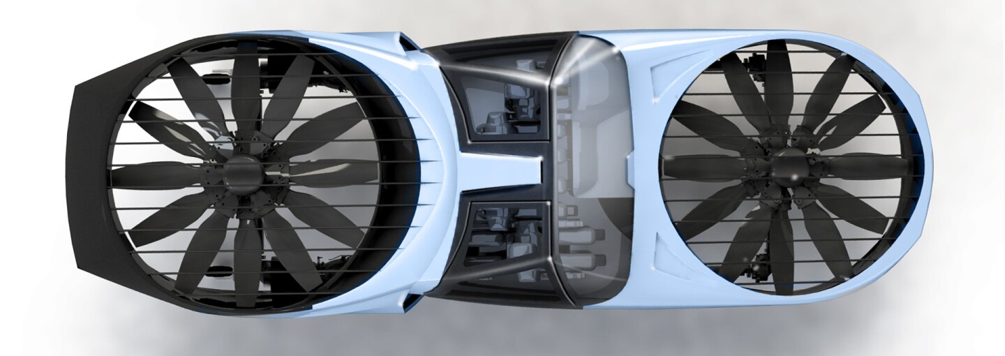 CityHawk VTOL flying car: twin turboshaft props do the heavy lifting