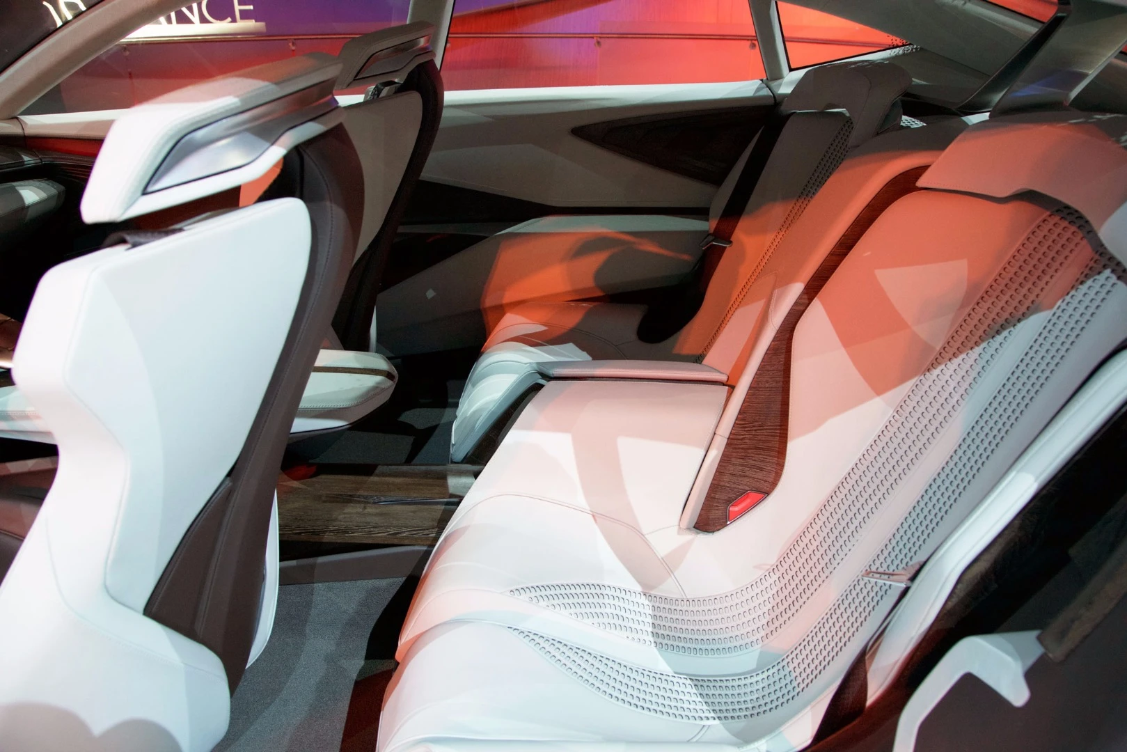 The Acura Precision Concept's interior is a four seater, with flowing lines designed to mimic the exterior surfacing taking pride of place on the seat