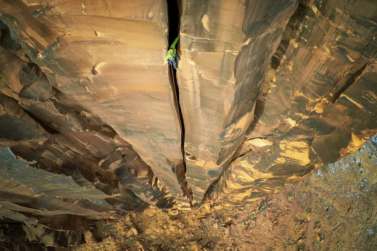 A climber in Moab, Utah, the first-place winner in the Sports/Adventure category