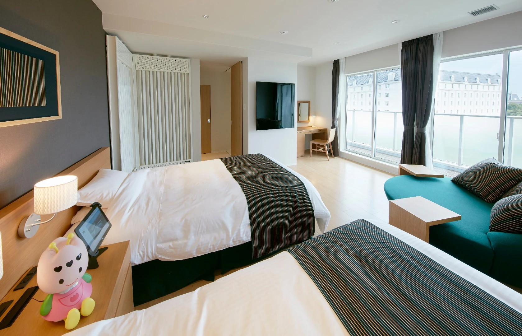 A deluxe room at the the Henn-na Hotel