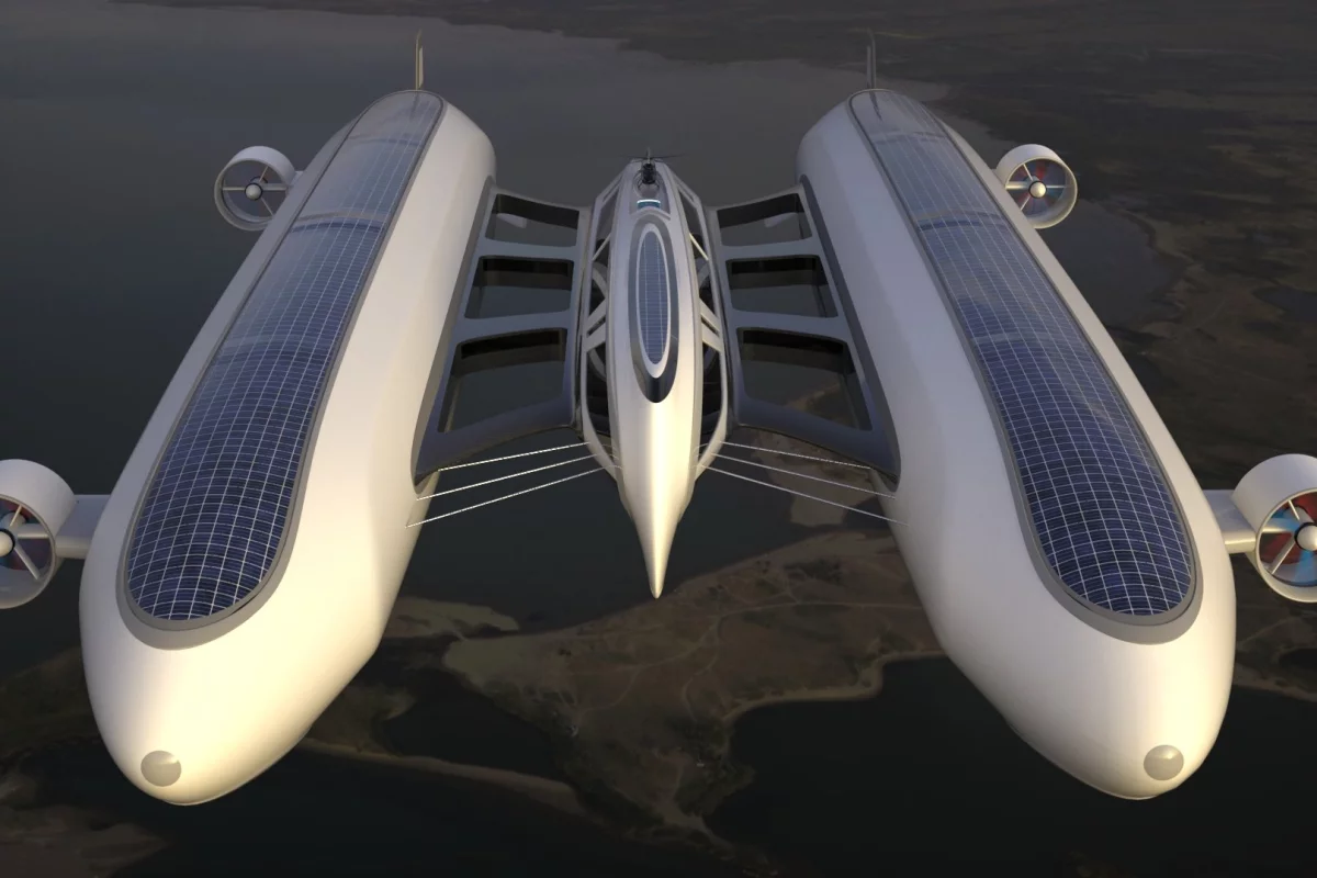 The Air Yacht by Lazzarini Design would sail the skies on a honeycomb of helium