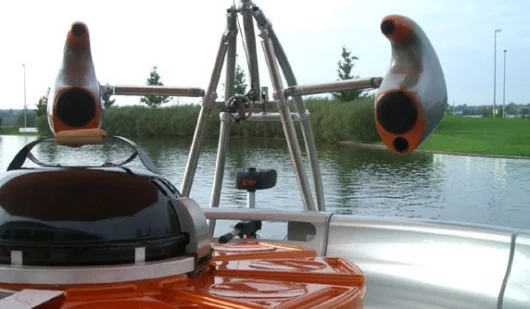 A close-up of the sound system