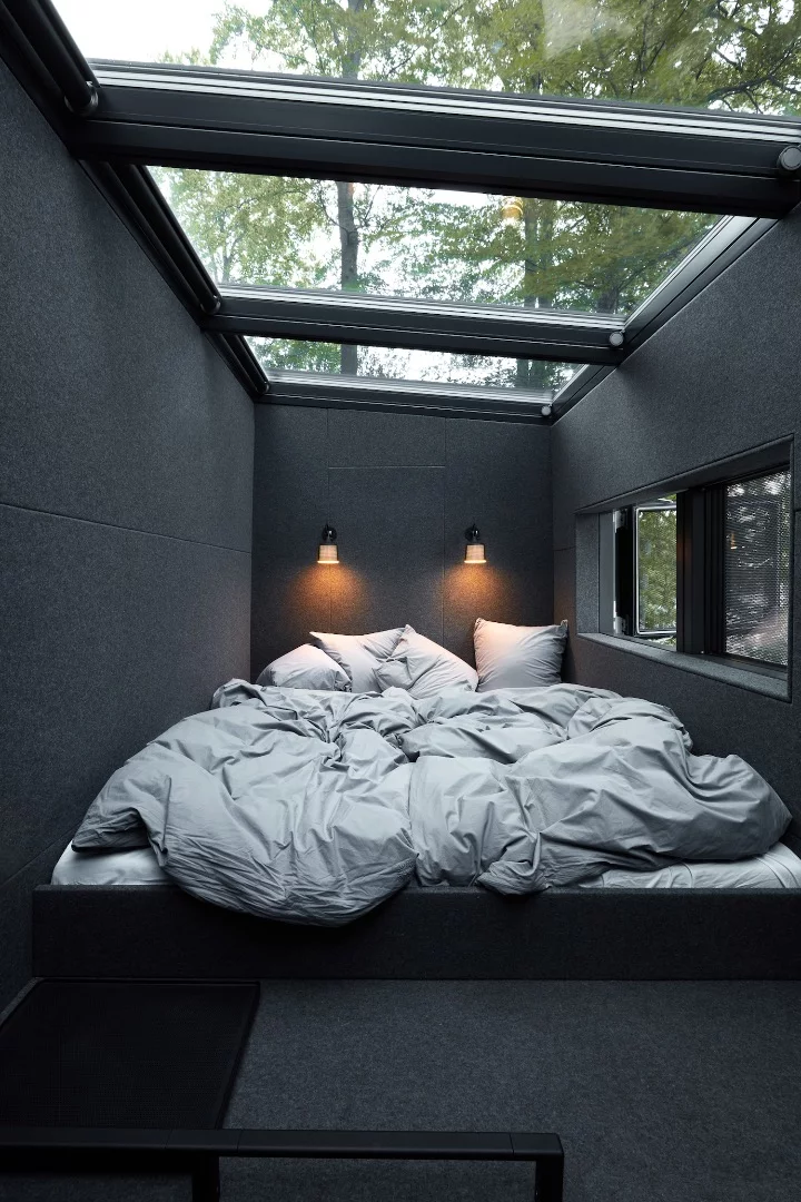 The Vipp Shelter's bedroom