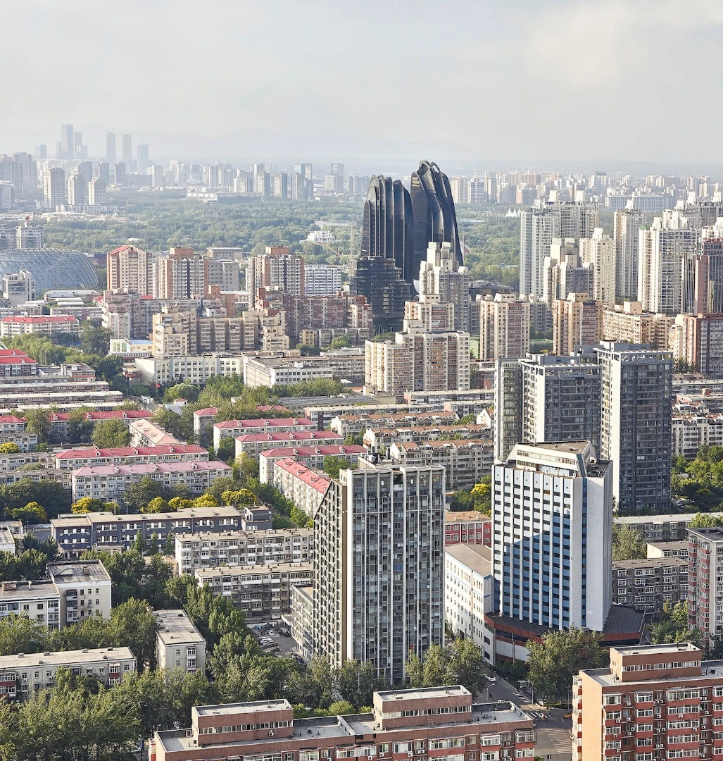 The Chaoyang Park Plaza measures a total of 220,000 sq m (2,368,060 sq ft)