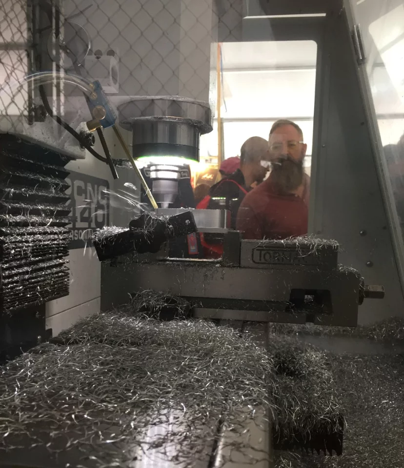 PCNC stands for personal CNC because the machine helps lower the barrier of entry to real machining