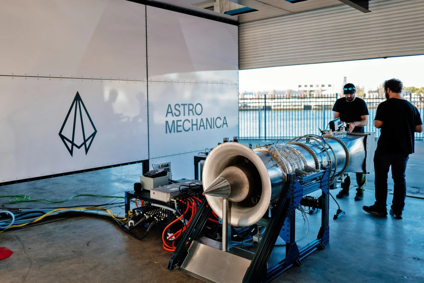 The Gen3 Astro Mechanica turboelectric adaptive jet engine being prepped to hot-fire