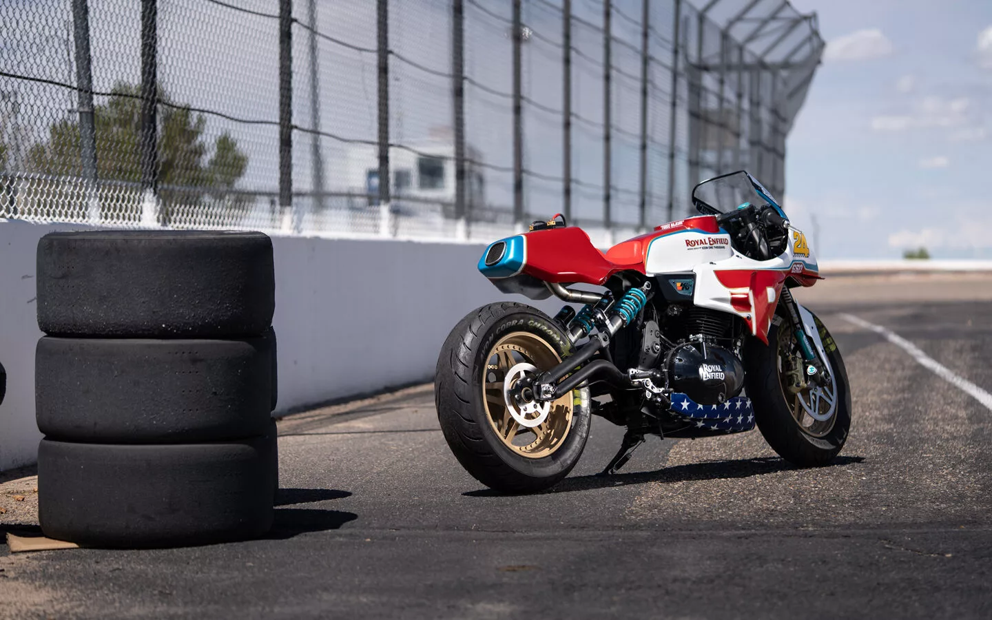 The wheels, suspension, and swingarm are all replaced from the stock Shotgun 650