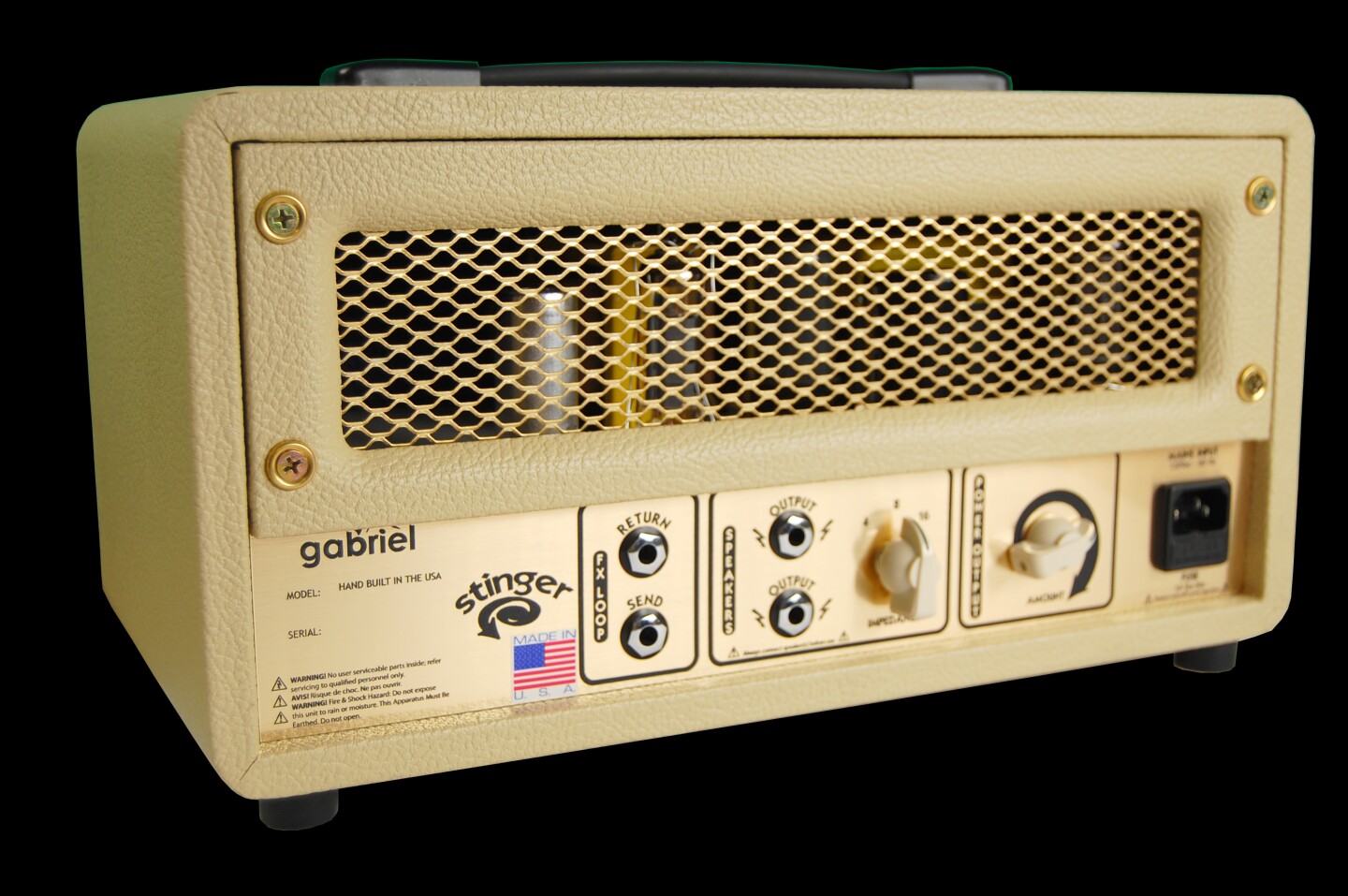 The rear of the Stinger amp head