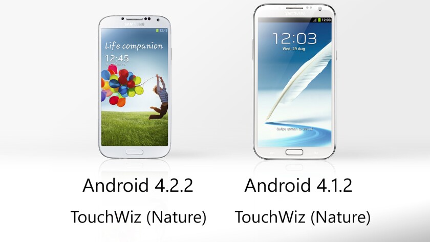 The Galaxy S4 ships with a newer version of Android - and some new TouchWiz features