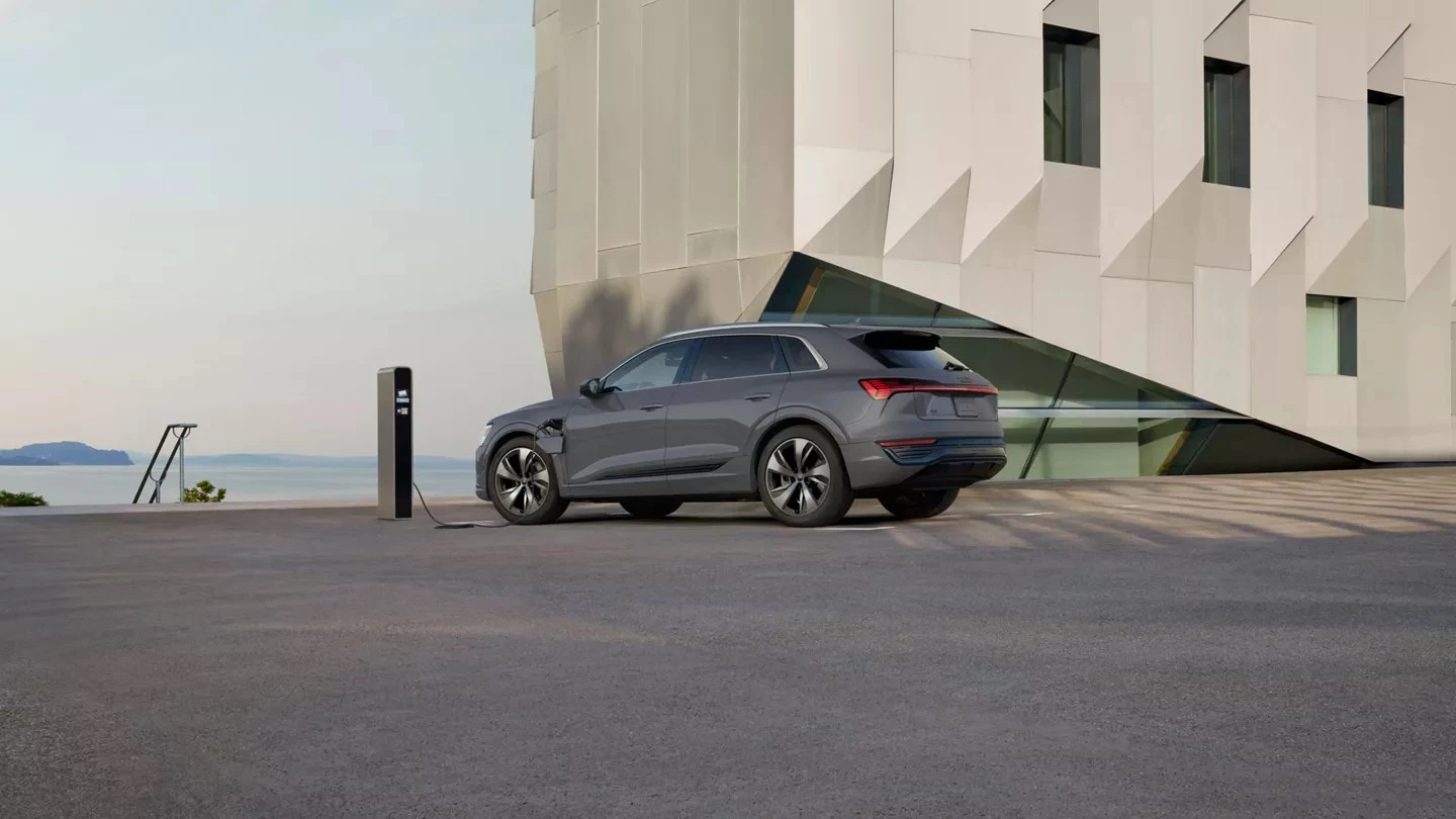 The Audi Q8 e-tron exhibits a 24% price drop when compared to Audi Q8