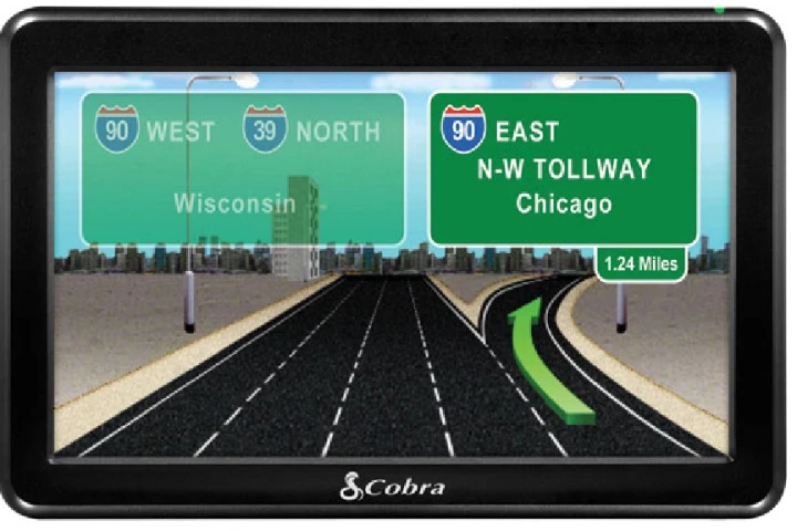 The Cobra 7750 Platinum navigation unit is designed for truck drivers, it features a large 7" screen, 3D map renderings of difficult intersections and 33,000 trucker points of interest