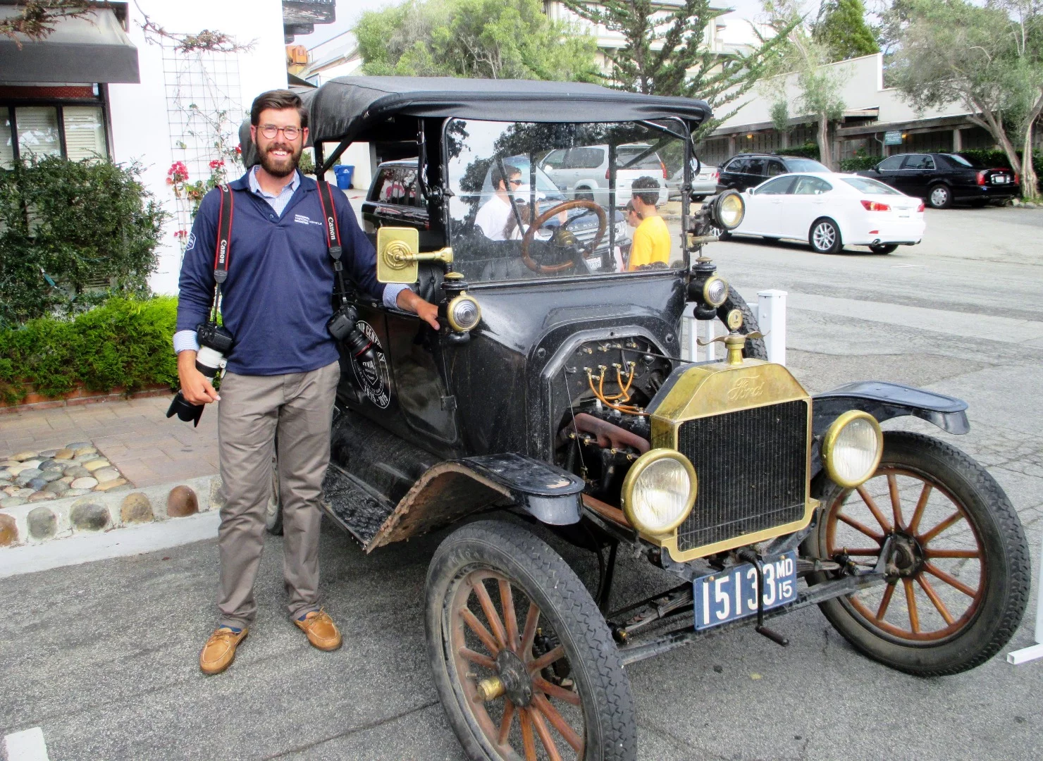 Casey Maxon and Mark Gessler from Historic Vehicle Association recreated Edsel Ford's 1915 trip from Detroit to San Francisco. Probably the cheapest car there and they had the most fun!