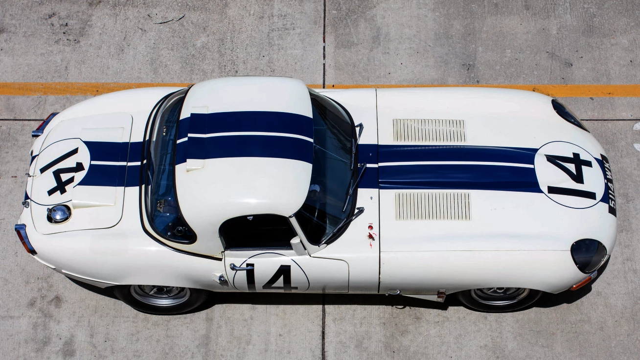 This 1963 Jaguar E-Type Lightweight retains its original aluminum coachwork and matching-numbers alloy engine, so it is as authentic and original as possible. These cars are rare with only 12 having been produced by the Jaguar factory. The most recent example to reach auction was in January 2017 when an identical car sold for $7,370,000. Official Auction Description: Bonhams Lot 52