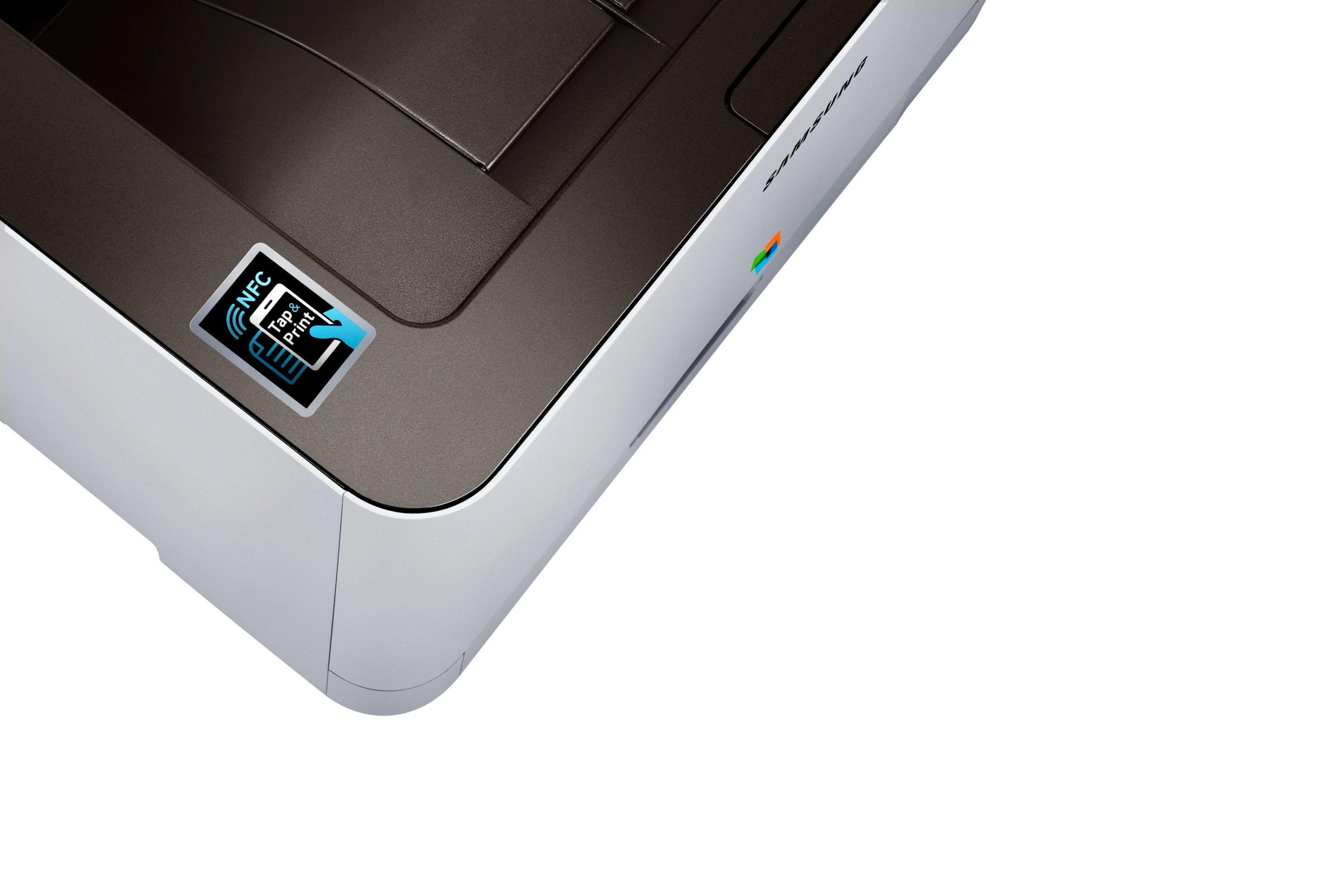 The NFC symbol on top of the Xpress C410W printer
