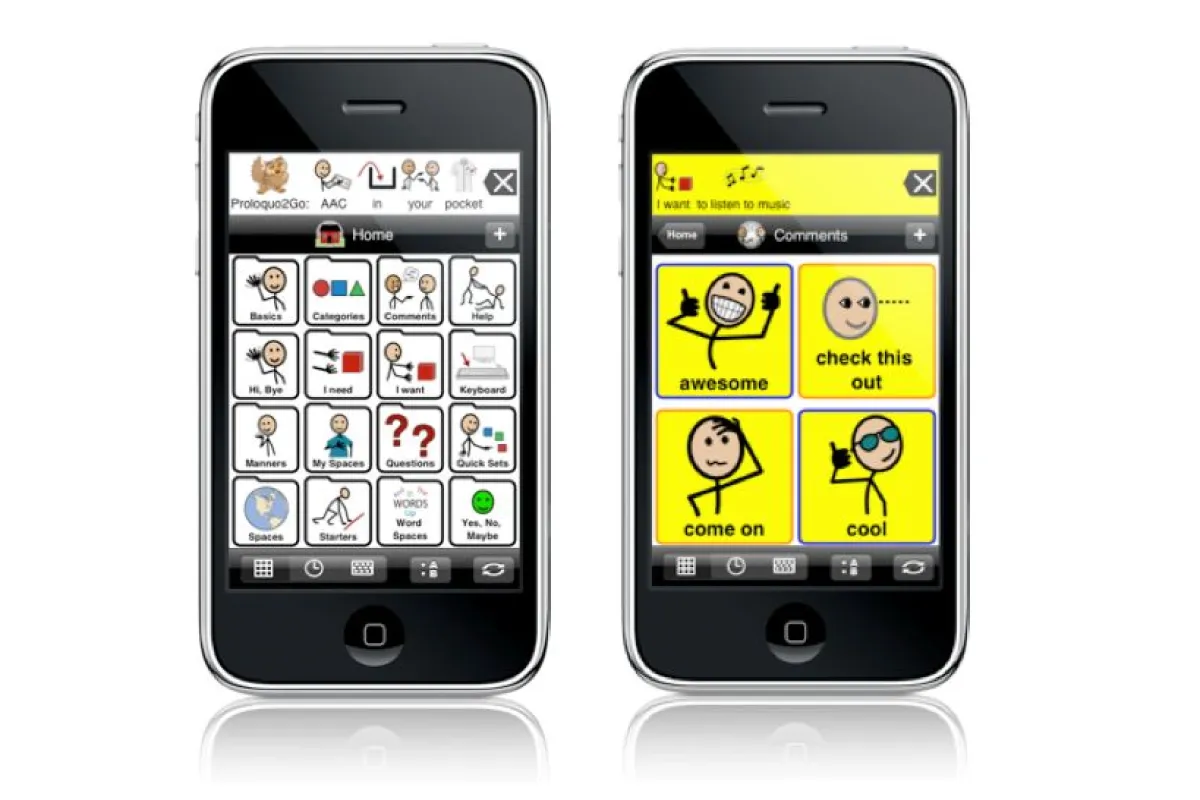 Proloquo2Go is an iPhone/iPad app that helps autistic children to communicate with others