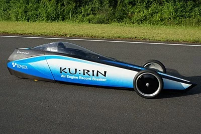 Toyota Industries Corporation recently set a speed record for compressed air cars, by sending its KU:RIN up to 129.2 km/h (80.3 mph)