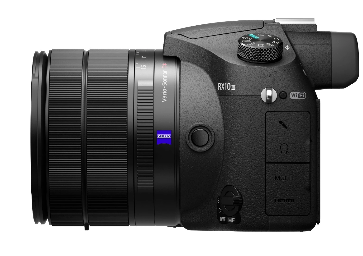 The Sony RX10 III measures 132 x 94 x 127 mm, (5.2 x 3.7 x 5 in) before zooming