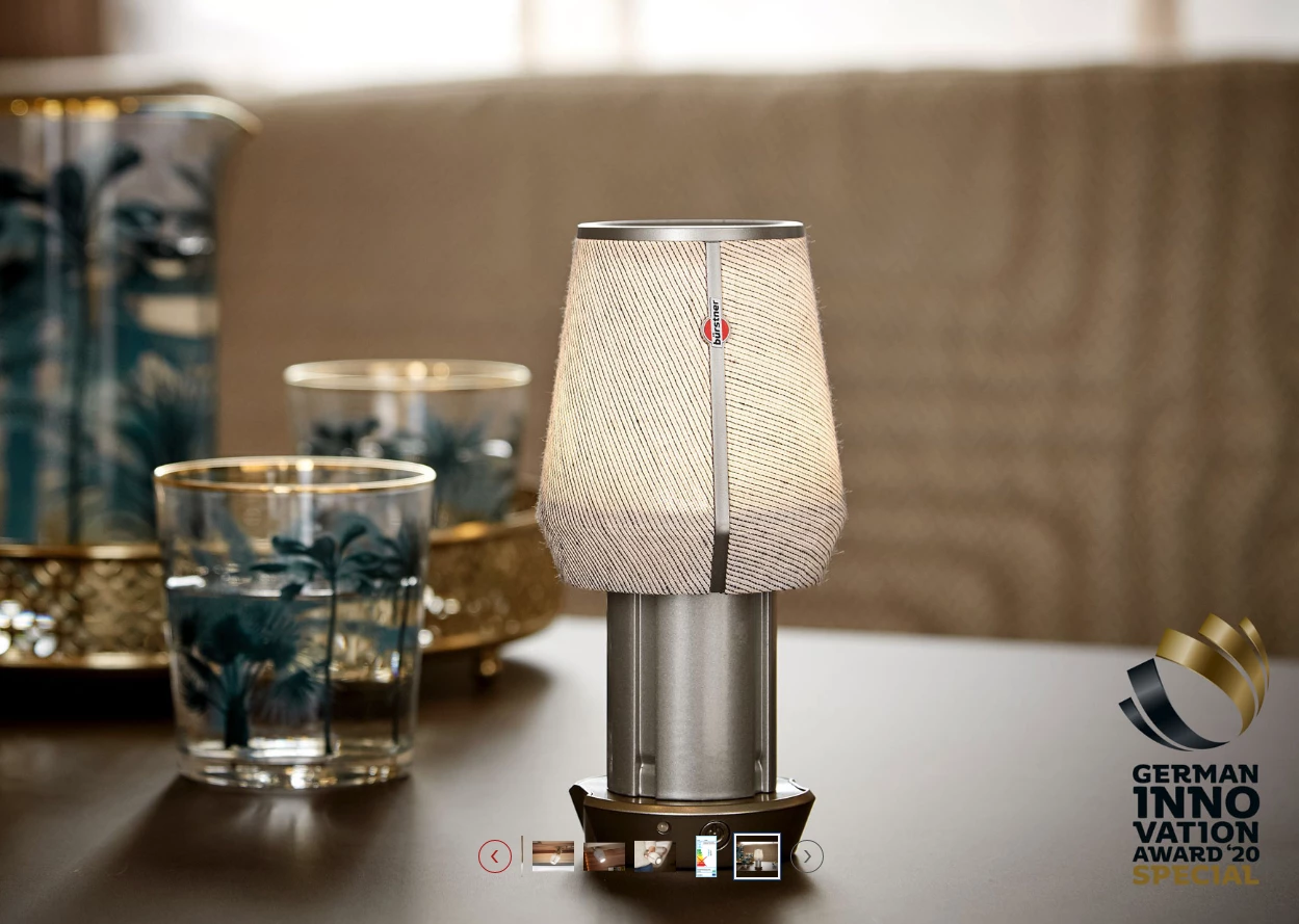 The available Homelight is a versatile, award-winning feature that works as a table lamp, overhead light or even flashlight
