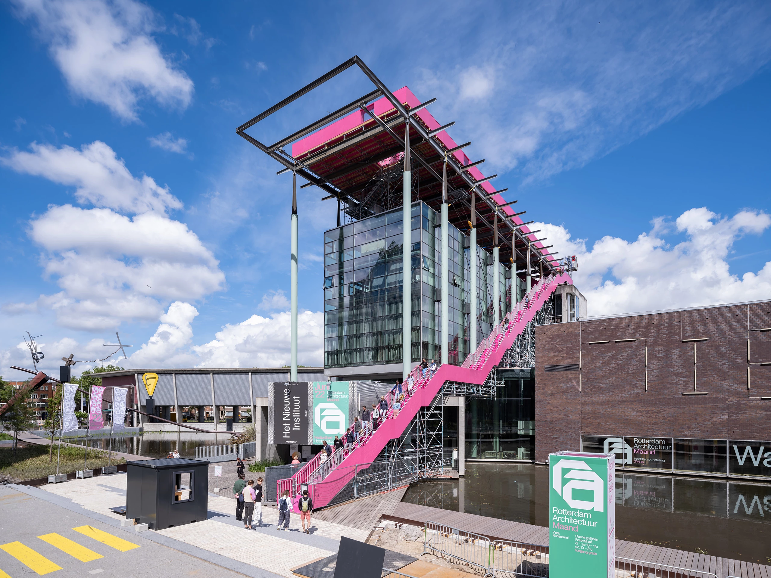 The Podium is located on top of the Het Nieuwe Instituut at a height of 29 m (95 ft)