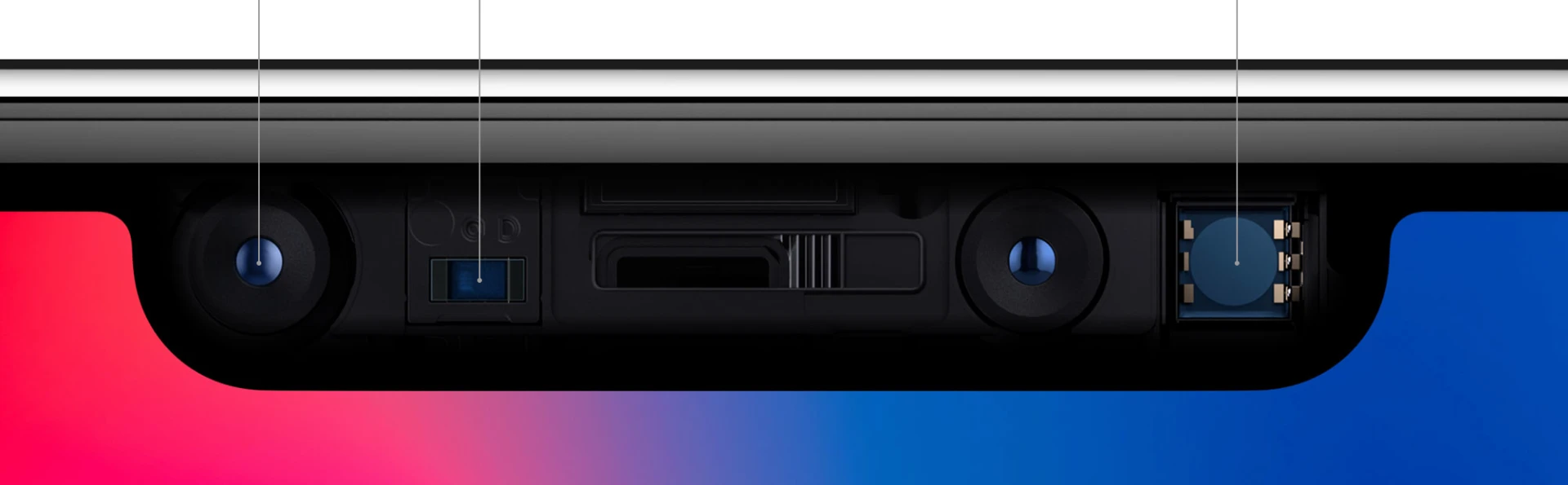 The front camera on the phone holds a variety of sophisticated sensors