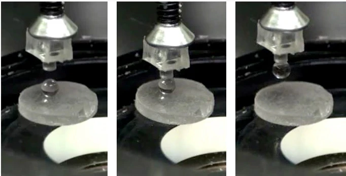 Laboratory tests showing the efficacy of the gallium adhesive