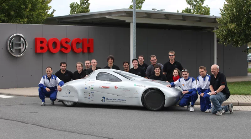 The Schluckspecht team with their world record-breaking EV