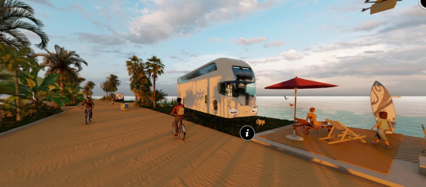 Causeways would allow people to hike, bike and camp directly atop the water at KOA's coastal campgrounds of the future