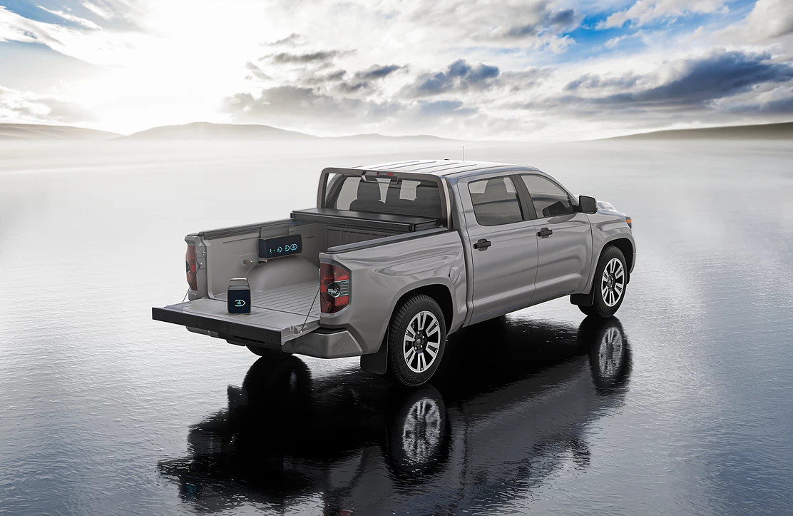 Bed-mount and removable battery units make that solar power handily accessible