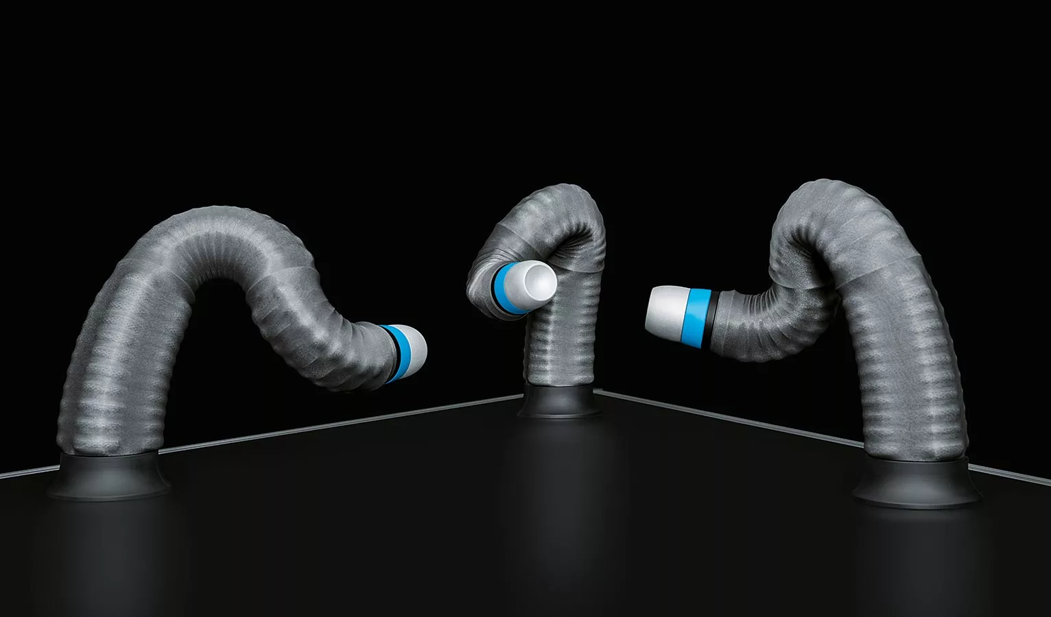 The BionicMotionRobot is made up of three flexible segments that allow it to bend in three different directions at the same time