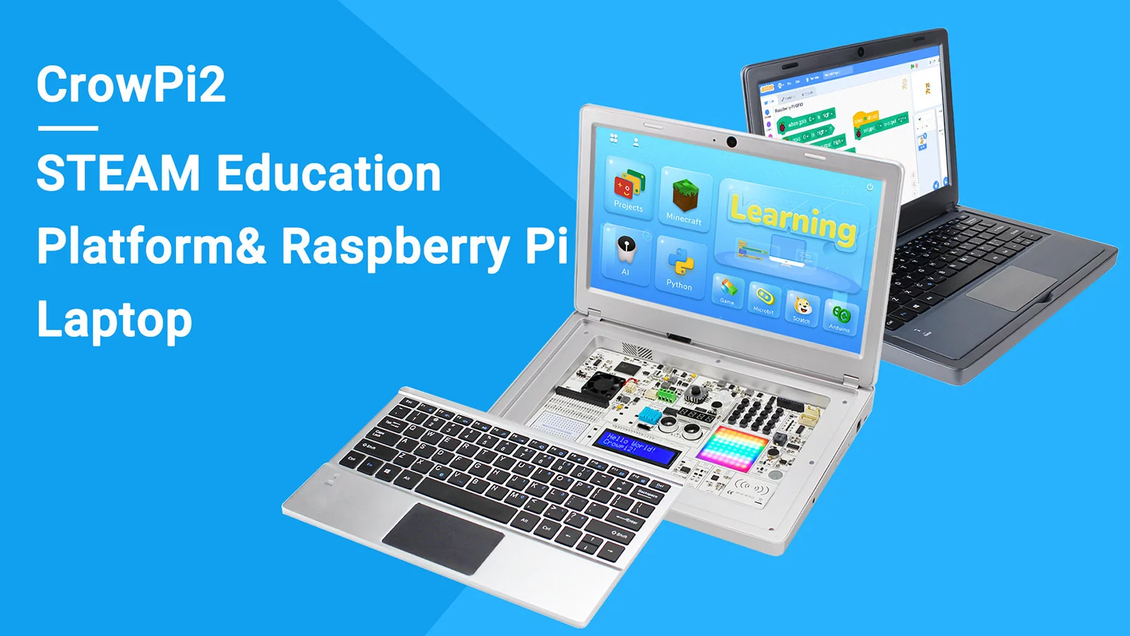 The CrowPi2 was built around the Raspberry Pi 4 development board, but also supports earlier versions