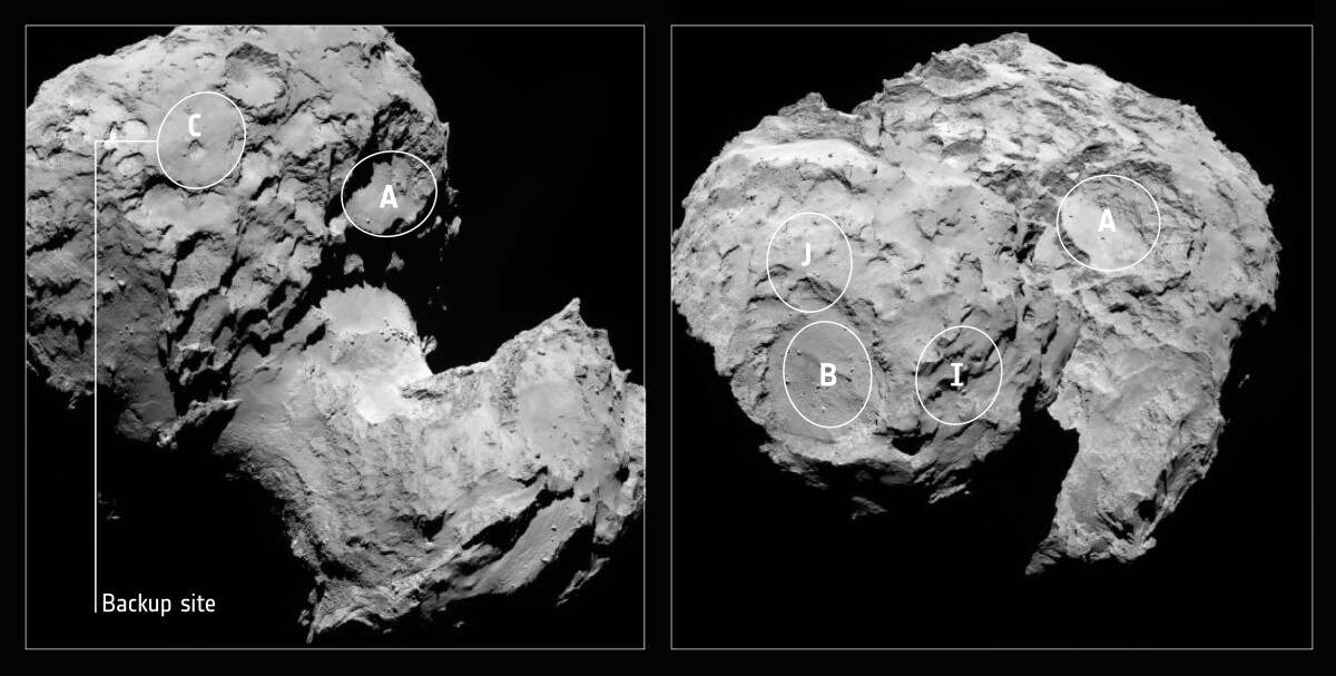 Landing site C has been chosen as Philae's backup destination should J become unsuitable (Image: ESA/Rosetta/MPS for OSIRIS Team MPS/UPD/LAM/IAA/SSO/INTA/UPM/DASP/IDA)