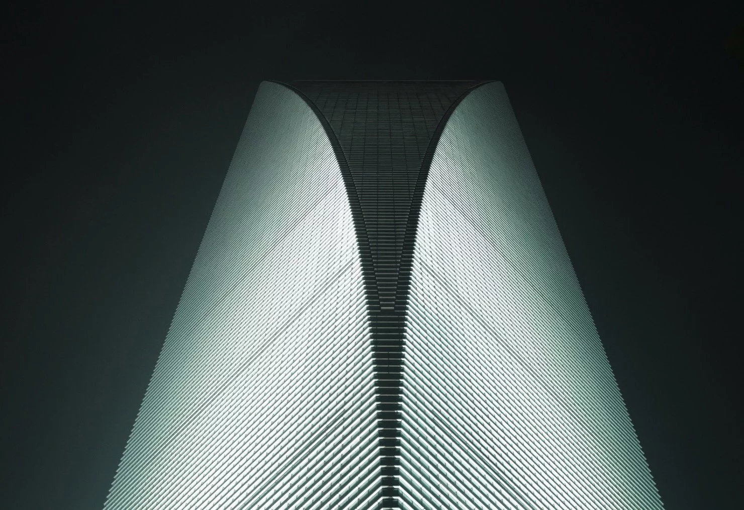 The Shanghai World Financial Center rises to a total height of 492 m (1,614 ft)