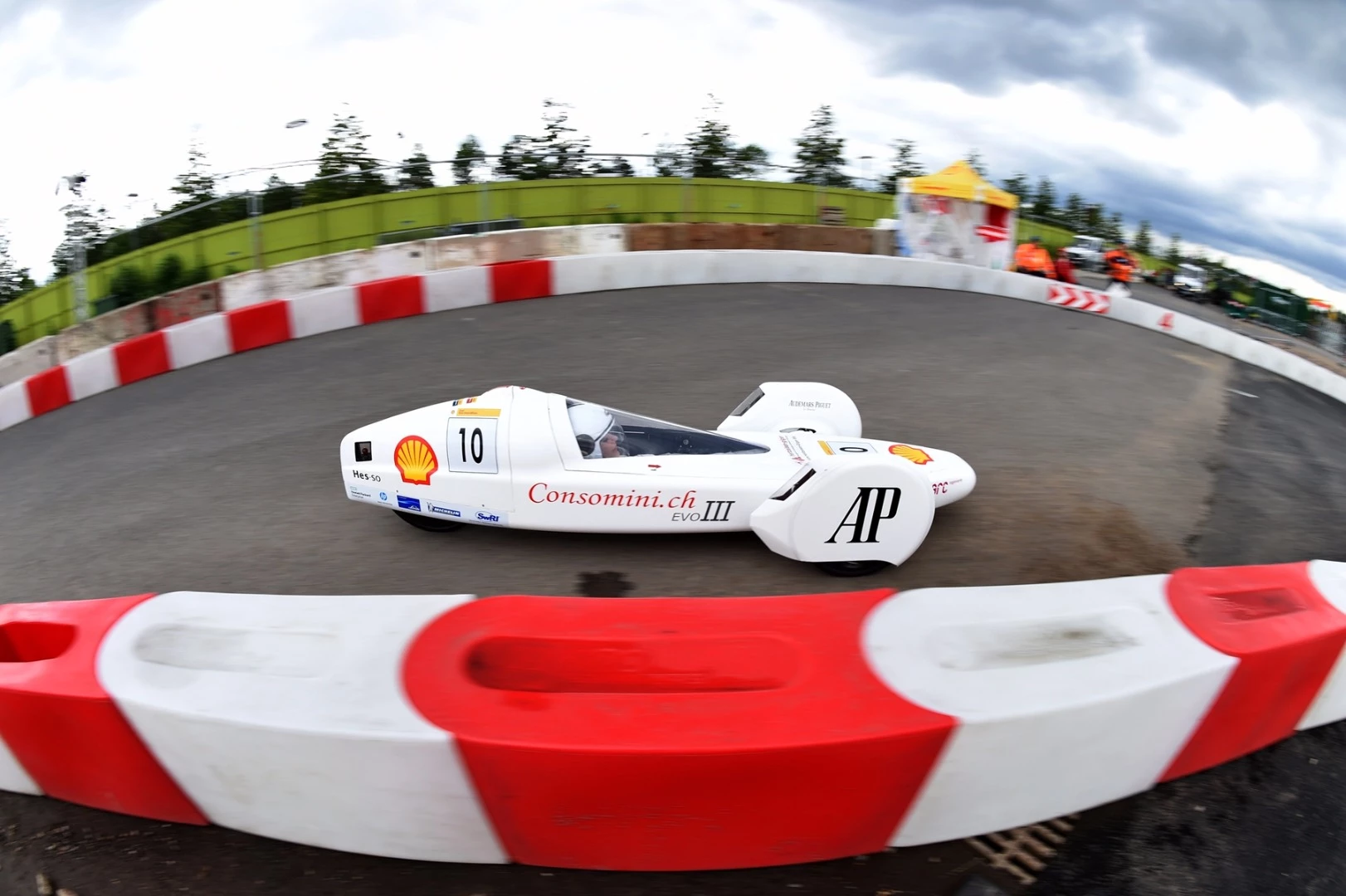 The ConsominiEvoIII, a gasoline prototype racing for team ARC Team Proto from HE-Arc Ingenierie, St-Imier, Switzerland seen on the track during Make the Future London 2016