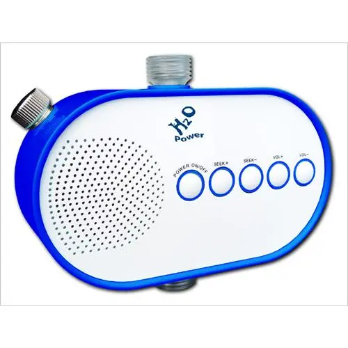 The H2O Power radio generates its own operating power via the force of the running water from your shower