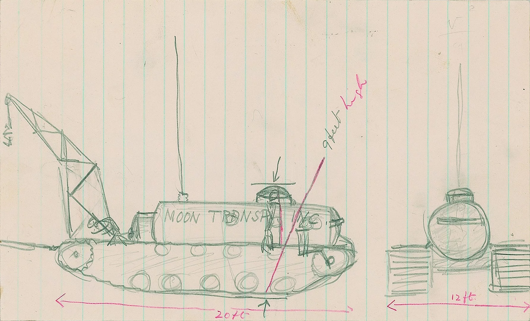 Second page of moon tractor sketch