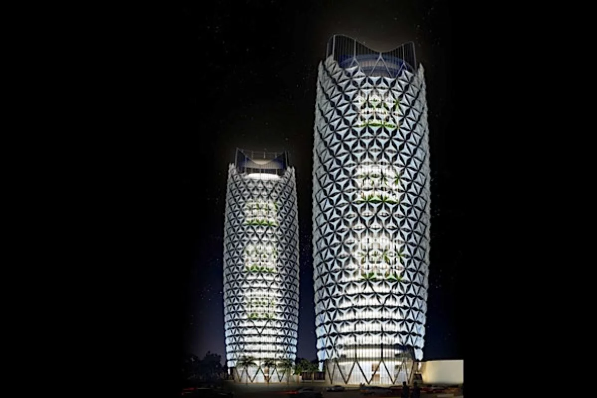 The Al Bahar Towers at night