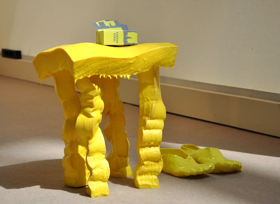 Fondue stool is made by dipping a sponge into melted PVC and letting it dry (Photo: Edoardo Campanale/Gizmag.com)