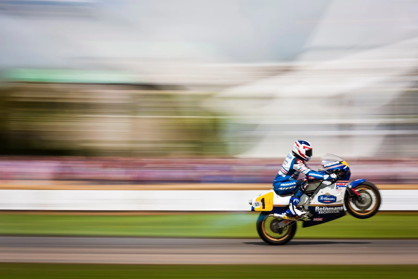 The Rothmans Honda NSR 250 is a two-stroke tearaway