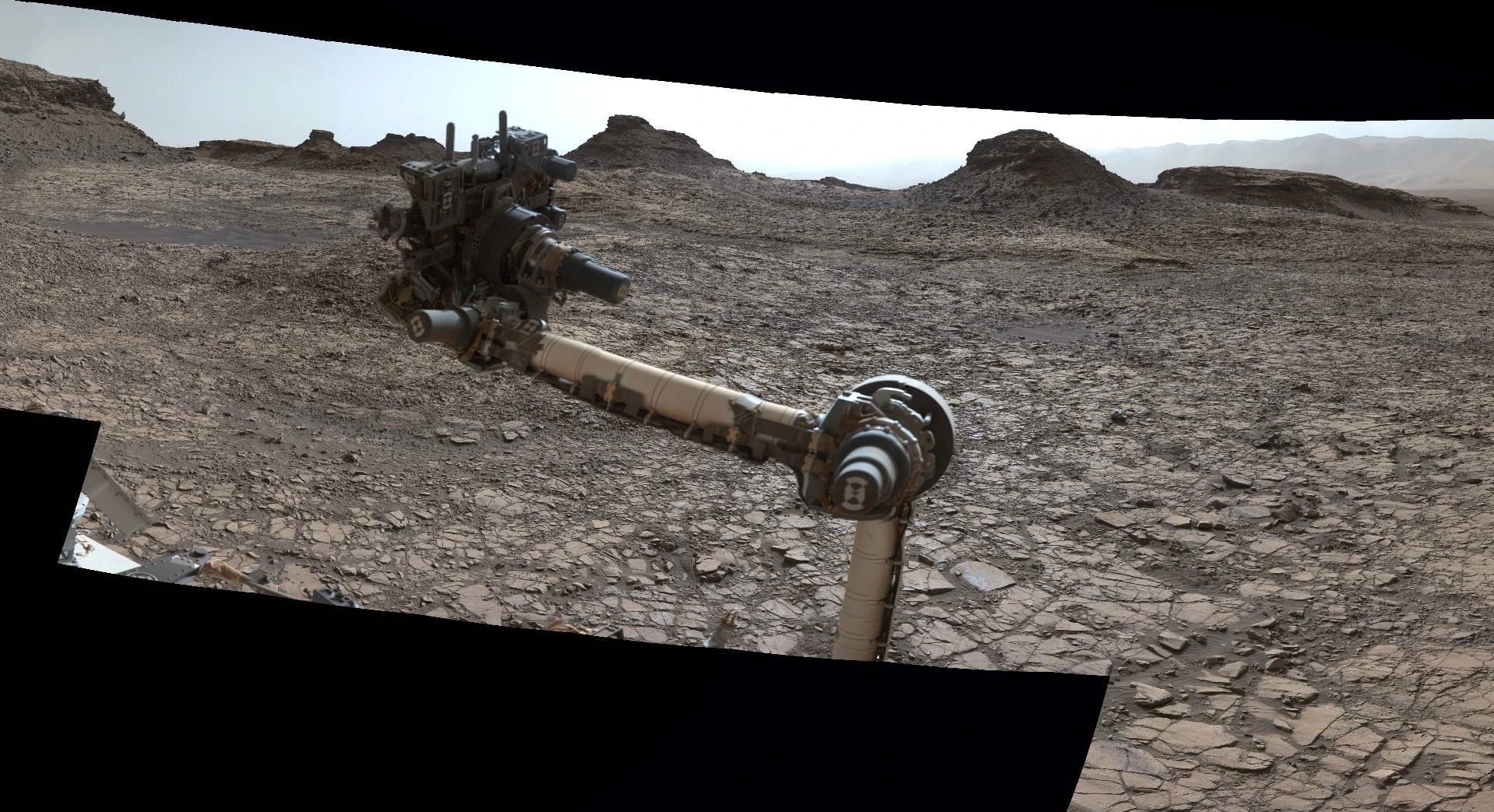 Part of the 360 image captured by Curiosity's Mastcam earlier this month